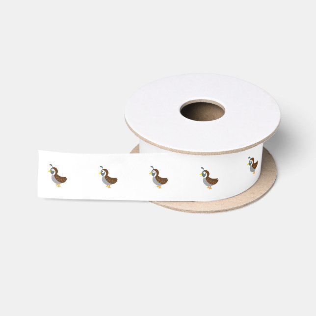 Cute Cartoon Quail Satin Ribbon (Spool)