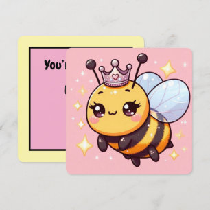 Cute Cartoon Queen Bee Invitation