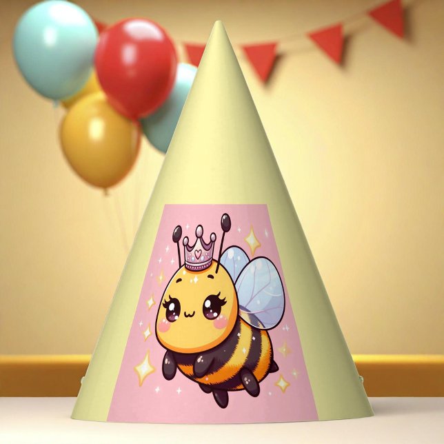 Cute Cartoon Queen Bee Party Hat (Creator Uploaded)