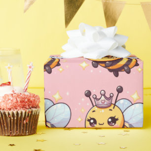 Cute Cartoon Queen Bee Wrapping Paper
