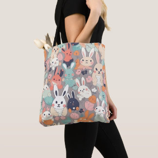 Cute cartoon Rabbit Colourful Tote Bag