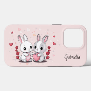 Cute Cartoon Rabbit Lovers Heart Valentine’s Day  iPhone 13 Pro Case