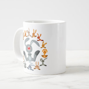 Cute Cartoon Rabbits Mandala Jumbo Mug