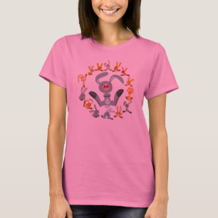 Cute Cartoon Rabbits Mandala Women T-Shirt