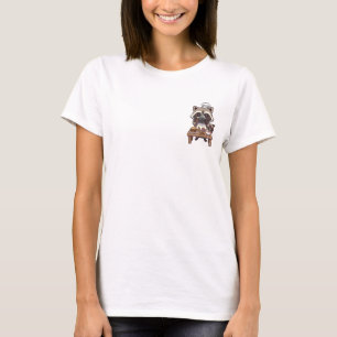 Cute Cartoon Raccoon Chef Taking a Photo T-Shirt