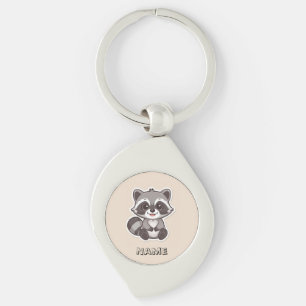 Cute Cartoon Racoon Custom Keychain