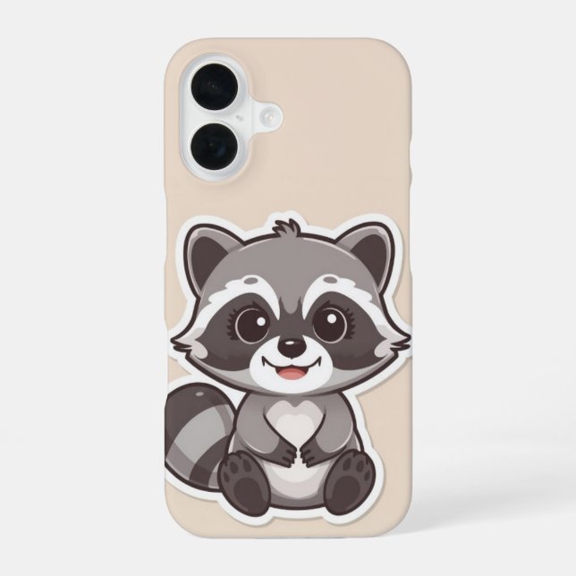 Cute Cartoon Racoon Phone Case (Back)