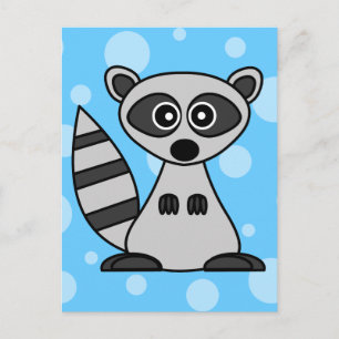 Cute Cartoon Racoon Postcard