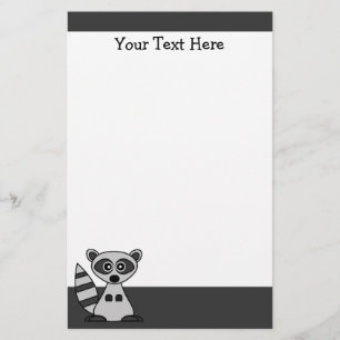 Cute Cartoon Racoon Stationery