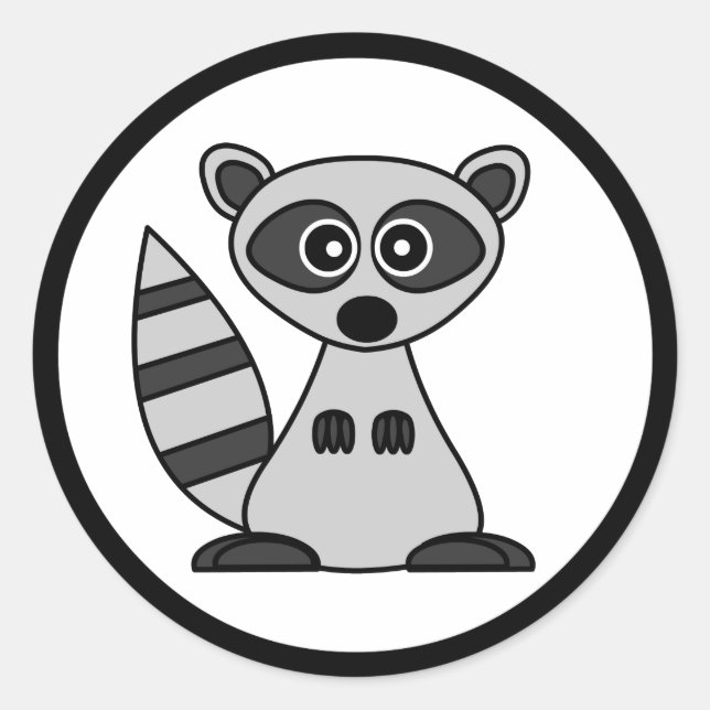 Cute Cartoon Racoon Stickers (Front)