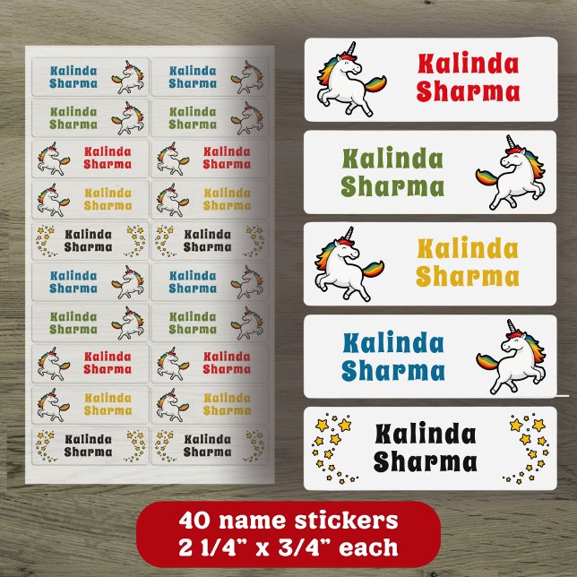 Cute Cartoon Rainbow Unicorn Dancing School Name (Creator Uploaded)