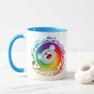 Cute Cartoon Rainbow White Lion Mug