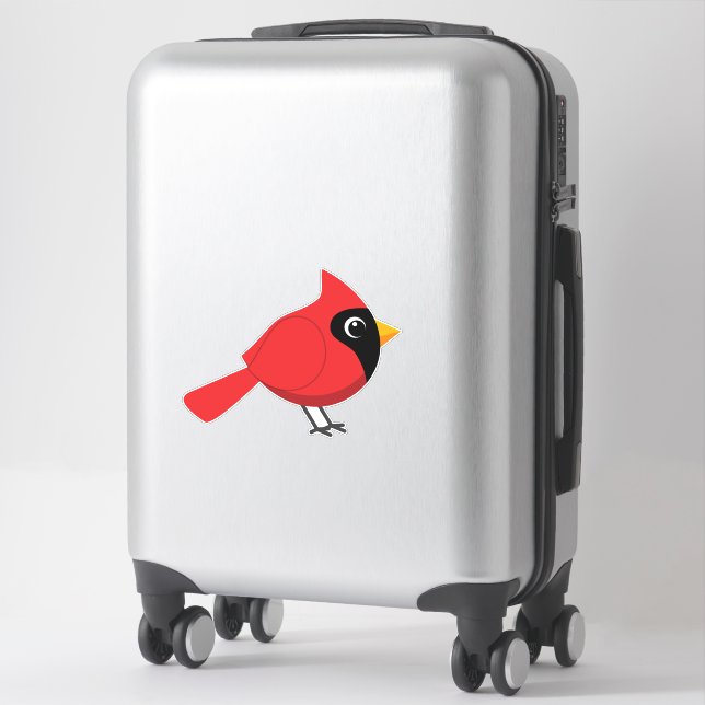 Cute Cartoon Red Cardinal with Flowers (Suitcase)