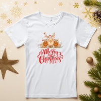 Cute Cartoon Reindeer Family "Merry Christmas"