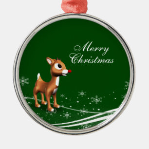 Cute Cartoon Reindeer Metal Tree Decoration