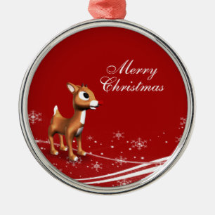 Cute Cartoon Reindeer Metal Tree Decoration
