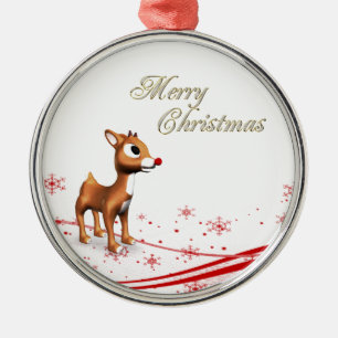 Cute Cartoon Reindeer Metal Tree Decoration