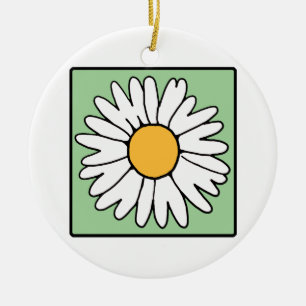 Cute Cartoon Retro Daisy Spring Garden Flower Ceramic Tree Decoration
