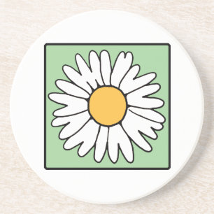 Cute Cartoon Retro Daisy Spring Garden Flower Coaster