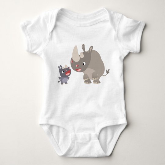Cute Cartoon Rhino Baby & Big Rhino Baby T-Shirt