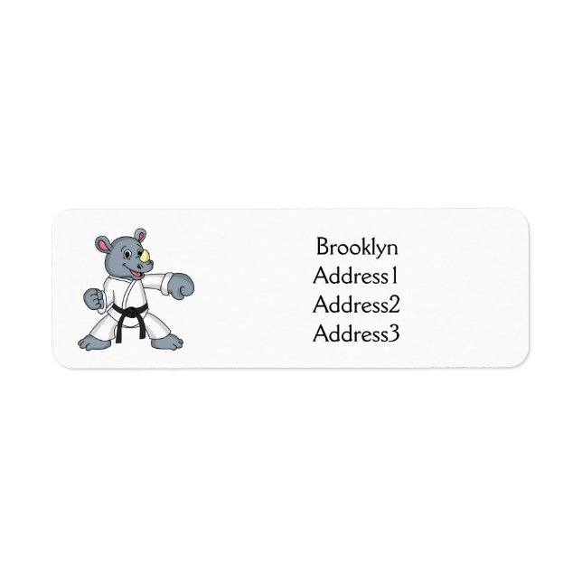 Cute cartoon rhino kung fu cartoon (Front)