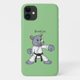 Cute cartoon rhino kung fu cartoon iPhone 11 case
