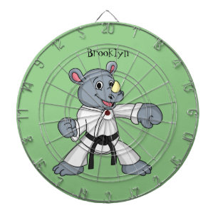 Cute cartoon rhino kung fu cartoon  dartboard