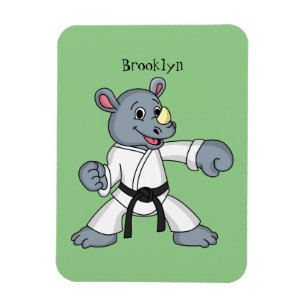 Cute cartoon rhino kung fu cartoon magnet