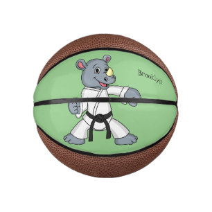 Cute cartoon rhino kung fu cartoon mini basketball