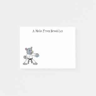 Cute cartoon rhino kung fu cartoon post-it notes