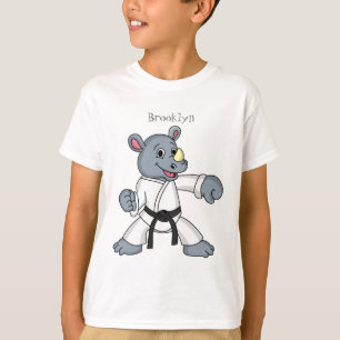 Cute cartoon rhino kung fu cartoon T-Shirt