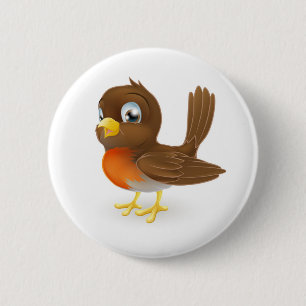 Cute cartoon Robin Illustration 6 Cm Round Badge