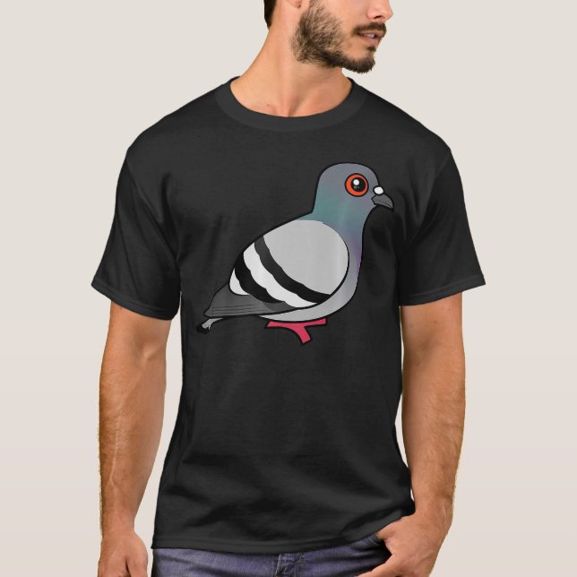 Cute Cartoon Rock Pigeon City Dove Birdorable Pige T-Shirt (Front)