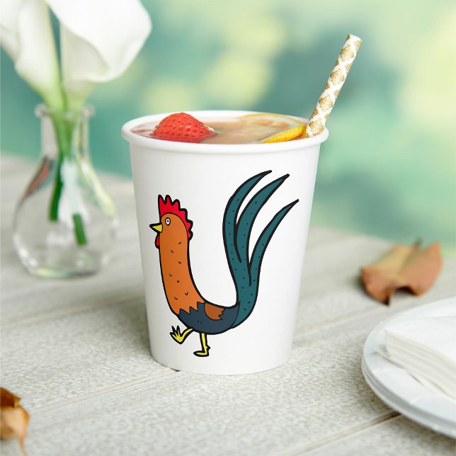 Cute Cartoon Rooster Paper Cups (Creator Uploaded)
