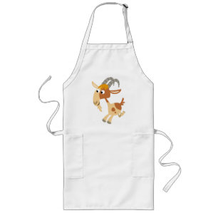 Cute Cartoon Running Goat Cooking Apron