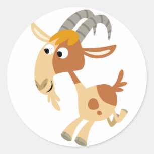 Cute Cartoon Running Goat Sticker