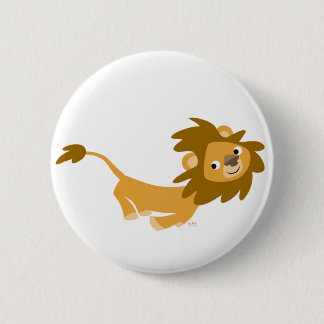 Cute Cartoon Running Lion Button Badge