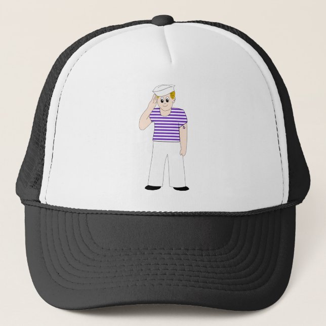 Cute Cartoon Sailor Trucker Hat (Front)