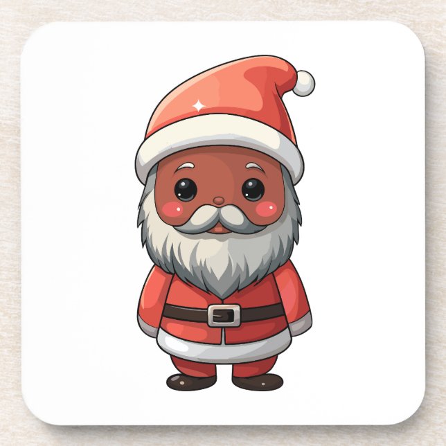 Cute Cartoon Santa Claus Illustration Coaster (Front)