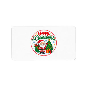 Cute Cartoon Santa Happy Christmas Sticker