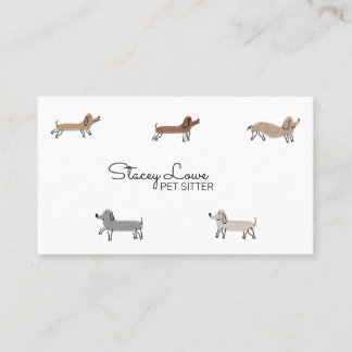 Cute Cartoon Sausage Dogs Pet Sitter | Dog Walker  Business Card