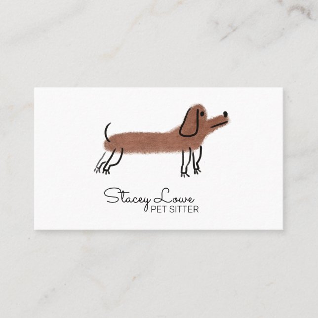 Cute Cartoon Sausage Dogs Pet Sitter | Dog Walker  Business Card (Front)