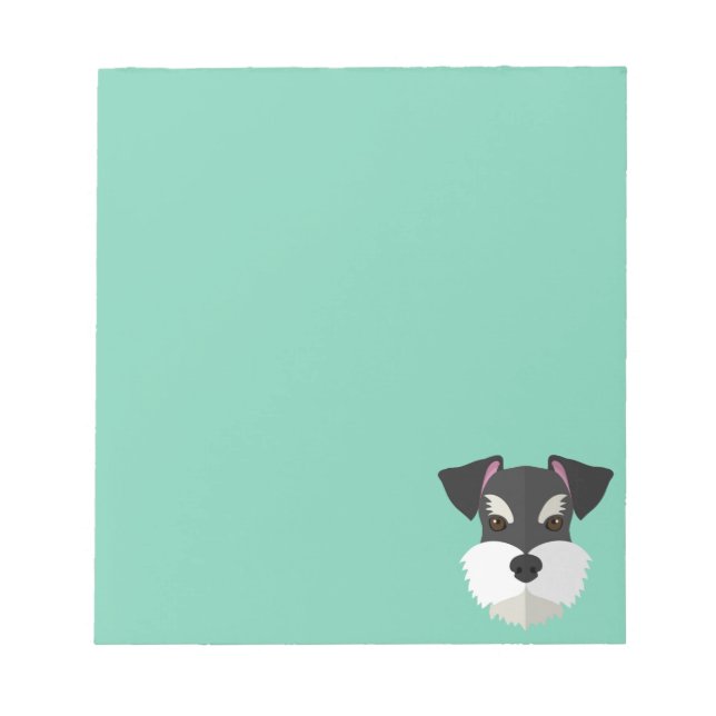 Cute Cartoon Schnauzer! Notepad (Front)