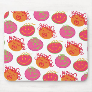 Cute Cartoon Scribbles Fun Silly Bubblegum Heads Mouse Mat