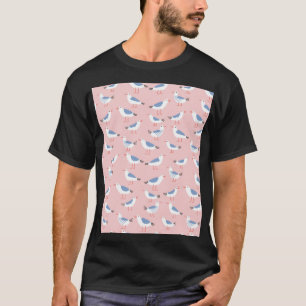 Cute Cartoon Seagulls Seamless Pattern T-Shirt
