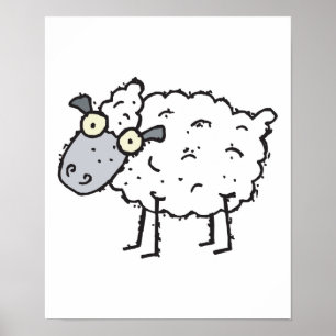 cute cartoon sheep poster