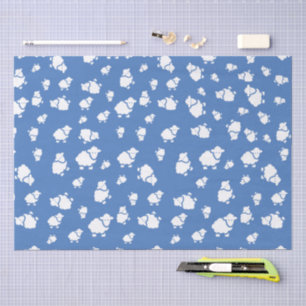 Cute Cartoon Sheep Tissue Paper – Blue Background 