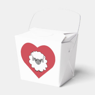Cute Cartoon Sheep With Heart in Background Favour Box