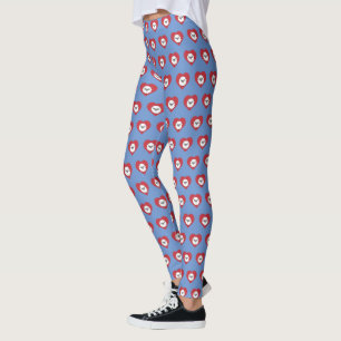 Cute Cartoon Sheep With Heart in Background Leggings