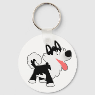 Cute Cartoon Siberian Husky Keychain